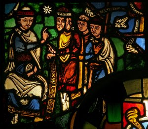 Fenster Treasury-A, die Magier mit Herodes darstellend