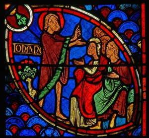 Fenster mit einer Szene aus dem Leben des Hl. Johannes des Täufers
