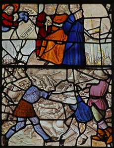 Fenster s2, Moses beim Schlachten der Amalekiter von French School