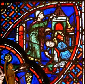 Fenster w0 zeigt das Passah-Tau-Zeichen von French School