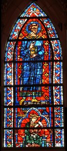 Fenster w100 zeigt St. Protais - unten tötet sich ein König von French School