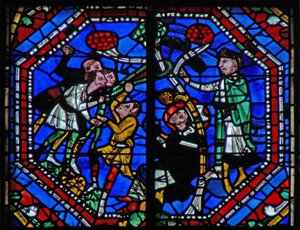 Fenster w104a Darstellung des Heiligen Martin und das Wunder des Kieferbaums