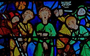 Fenster w10 mit einer Szene aus dem Leben des St. Vinzenz von French School