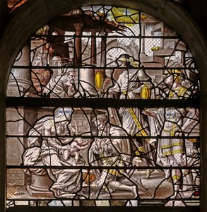 Fenster w10, Die Anbetung der Magier: Entwürfe von Dürer und Anpassungen der Entwürfe des Meisters von Des für die Geschichte von Psyche