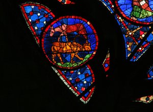 Fenster w115, die Erschaffung der Tiere darstellend von French School