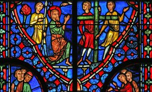 Fenster w11, St. Andreas vor seinem Kreuz von French School