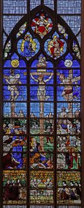 Fenster w11 mit Darstellung der Kreuzigung von French School