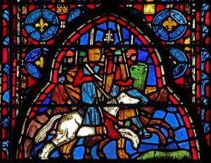 Fenster w15 Heilige Reliquien: Heraklius kehrt mit dem Kreuz nach Jerusalem zurück