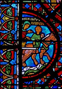 Fenster w15 Darstellung der Geschichte der Reliquien des Heiligen Stephanus: Die Reliquien werden nach Konstantinopel gebracht von French School
