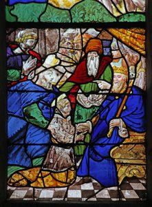Fenster w18, das eine Szene aus dem Leben des heiligen Ivo darstellt von French School