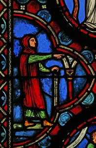 Fenster w1 mit einer Szene aus dem Leben des St. Martin