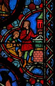 Fenster w1 mit einer Szene aus dem Leben des St. Martin