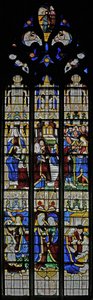 Fenster w1, das das Leben der Jungfrau Maria darstellt von French School