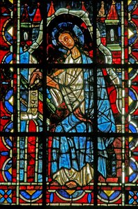 Fenster w202, den heiligen Johannes das Evangelium schreibend darstellend