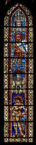 Fenster w203 mit Darstellung von St. Mauritius und St. Viktor (Buntglas)