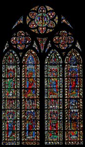 Fenster w204 mit weiblichen Heiligen von French School