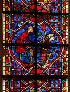 Fenster w207, Kain tötet Abel darstellend von French School