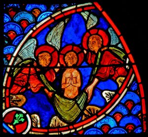 Fenster w20 Darstellung der Seele des Heiligen Johannes des Täufers, die in den Himmel aufgenommen wird von French School