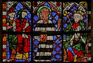 Fenster w225 mit dem Heiligen Johannes der Täufer tadelt Herodes