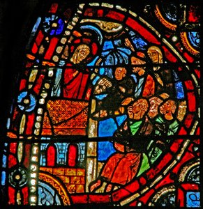 Fenster w22, Szene aus dem Leben der St. Maria Magdalena - die Heilige predigt in Marseille