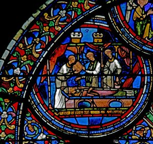 Fenster w23, Darstellung der Beerdigung des Heiligen Thomas Becket