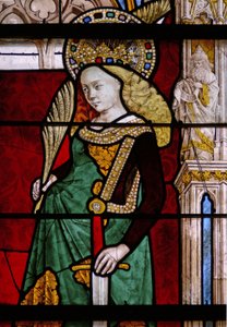 Fenster w25 zeigt die Heilige Katharina