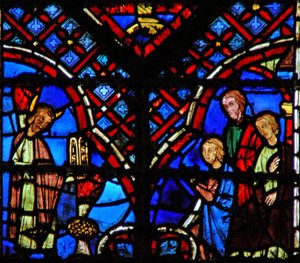 Moses mit den Gesetzestafeln: Das Volk hört Moses zu