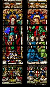 Fenster w2 zeigt St. Anna und St. Katharina