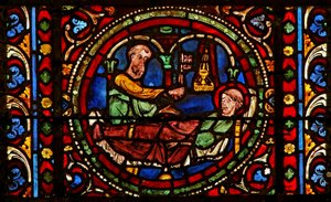 Fenster w2 mit St. Germain, der träumt, dass ihm die Schlüssel von Paris gegeben werden
