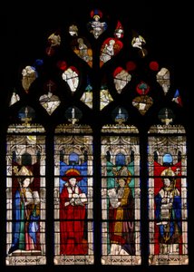 Fenster w35 mit den vier Kirchenvätern von French School
