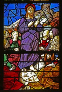 Fenster w38, das Christus predigend darstellt