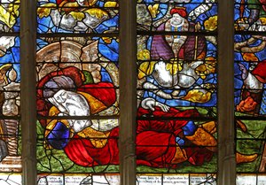 Fenster w3 mit Darstellung von Jesse am Jessebaum
