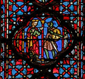 Josua trifft die Gibeoniter. Josua IX 6-8 von French School