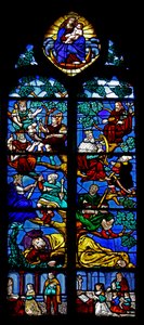 Fenster w4 zeigt den Baum Jesse; Stifter von French School