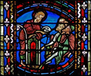 Fenster w53, Darstellung von St. Johannes der Täufer, der predigt