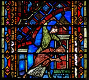 Fenster w53, Darstellung der Geißelung (Tod?) von St. Johannes der Täufer