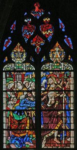 Fenster w58, Darstellung des zweifelnden St. Thomas von French School