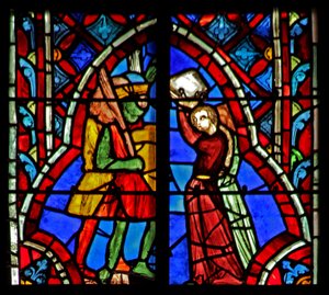 Jephthah trifft seine Tochter. Richter XI 34-35 von French School
