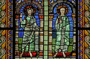 Fenster w5 mit St. Johannes und St. Johannes dem Täufer von French School