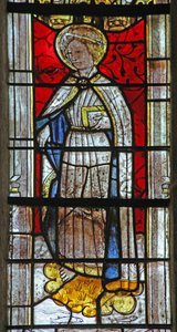 Fenster w6 mit Darstellung des Heiligen Psalmet
