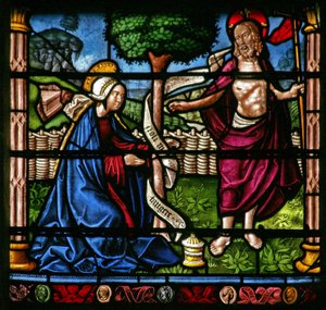 Fenster w6, Darstellung einer Auferstehungsszene: Noli Me Tangere