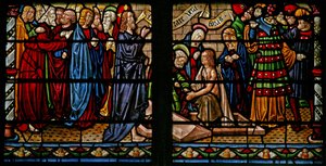 Fenster w6, Darstellung der Auferweckung des Lazarus