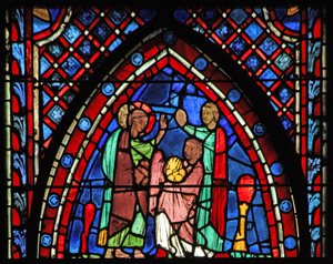 St. Johannes: verwandelt Blätter in Gold von French School