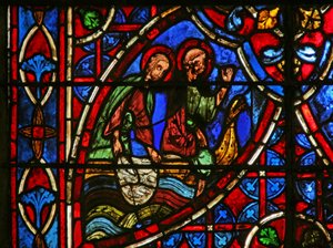 Fenster w7, St. Petrus und der wunderbare Fischfang von French School