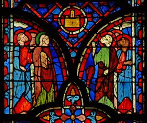 Heilige Frauen und eine Gruppe von Aposteln