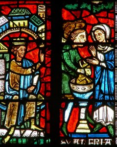 Fenster wXX mit einem König, der St. Valery befiehlt, die Götzen anzubeten von French School