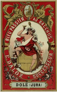 Weinetikett mit Bacchus von French School