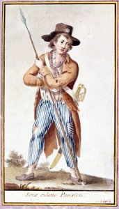 Ohne Pariser Höschen. Aquarell aus der Zeit der Französischen Revolution von French School