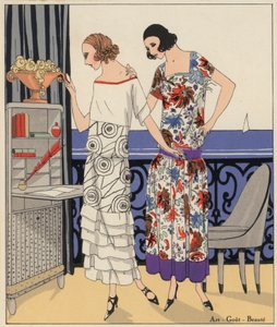 Damenmode der 1920er Jahre von den Designern Philippe und Gaston sowie Martial und Armand