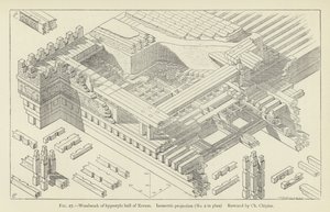 Holzarbeiten der Hypostylhalle von Xerxes, Isometrische Projektion (Nr. 2 im Plan), restauriert von Ch Chipiez von French School